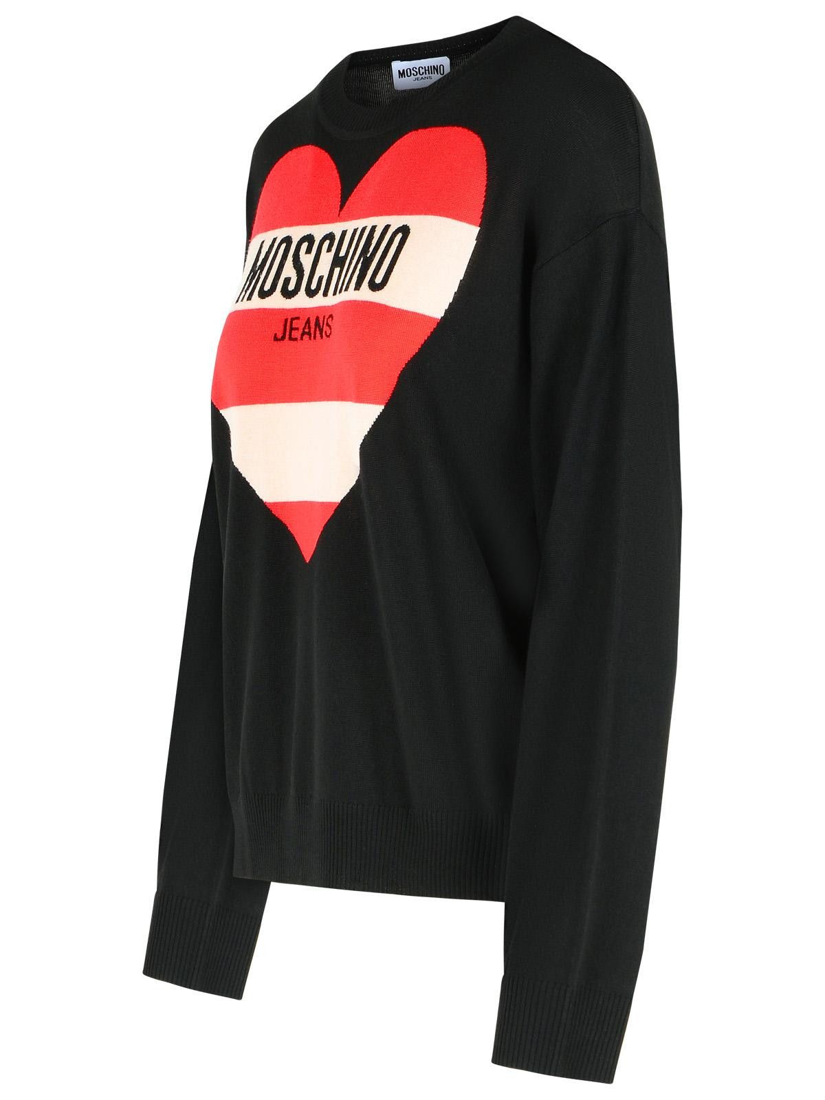 Moschino MOSCHINO JEANS Black Virgin Wool Sweater Size L / US 10 / IT 46 - 2 Thumbnail