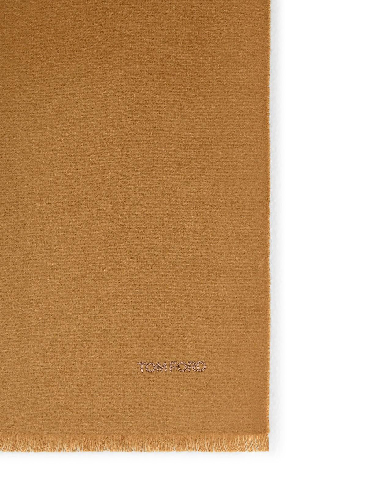 Tom Ford TOM FORD Brown Cashmere Scarf Size ONE SIZE - 3 Thumbnail