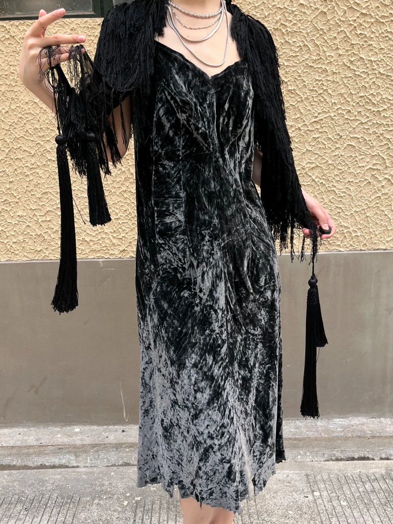 Junya Watanabe Junya Watanabe AD2002 Velvet Long Dress Size M / US 6-8 / IT 42-44 - 2 Thumbnail