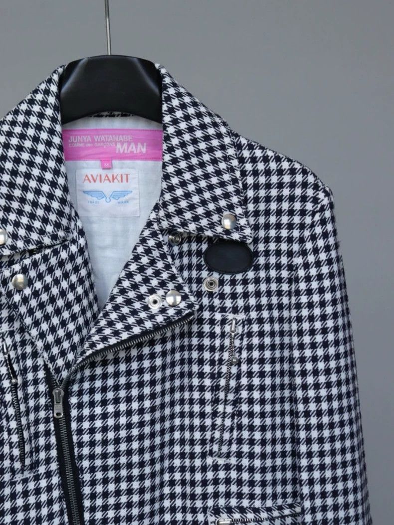 Junya Watanabe Junya Watanabe Houndstooth Moto Jacket Size M / US 6-8 / IT 42-44 - 2 Thumbnail