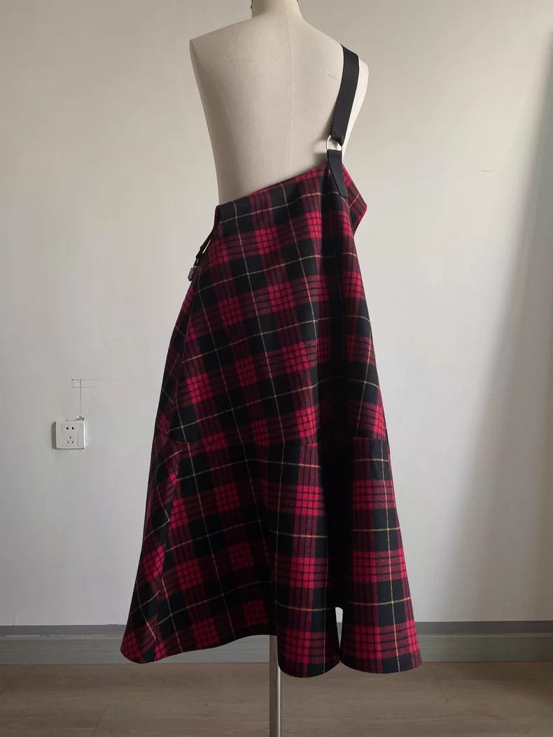 Junya Watanabe Punk Plaid Wool Buckle Strap Dress Size S / US 4 / IT 40 - 2 Thumbnail