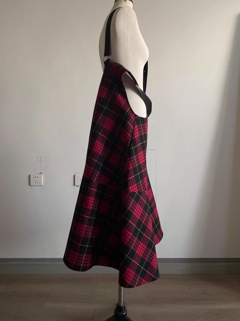 Junya Watanabe Punk Plaid Wool Buckle Strap Dress Size S / US 4 / IT 40 - 3 Thumbnail