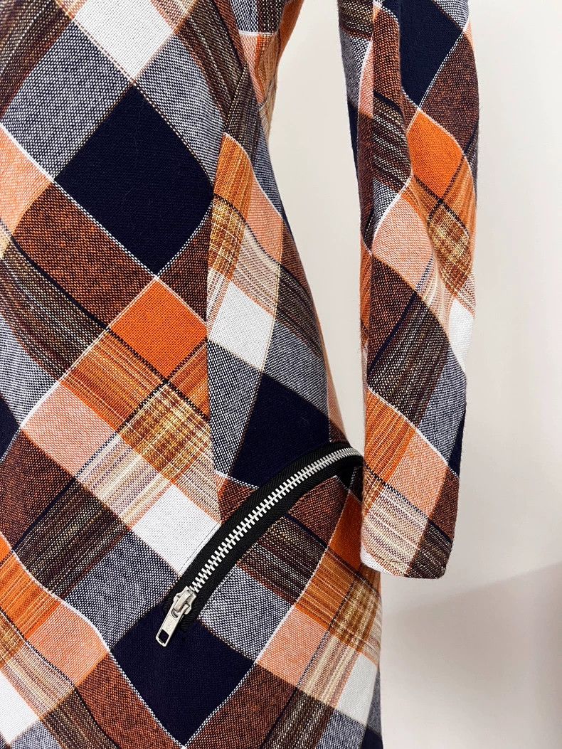 Junya Watanabe Junya Watanabe Orange Gray Plaid Mini Dress Size S / US 4 / IT 40 - 8 Thumbnail