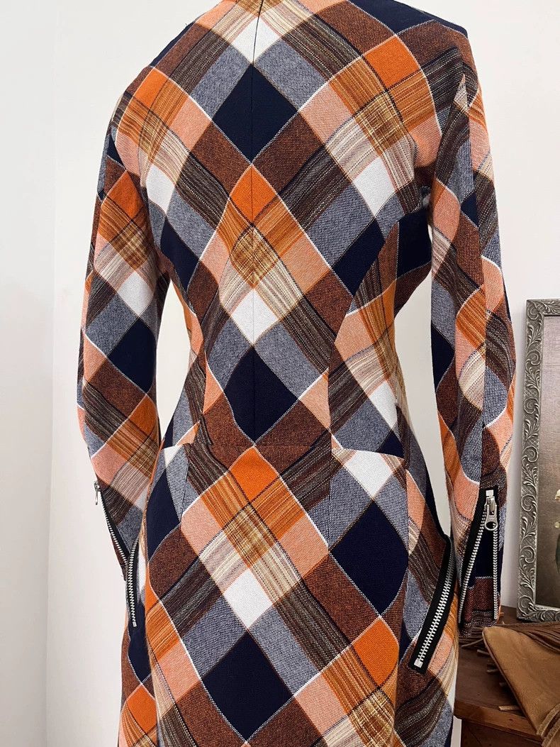 Junya Watanabe Junya Watanabe Orange Gray Plaid Mini Dress Size S / US 4 / IT 40 - 6 Thumbnail