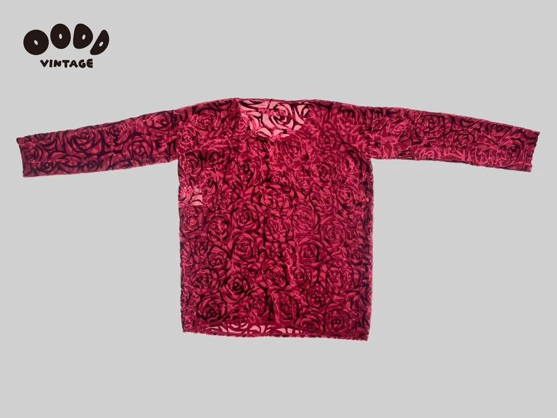 Junya Watanabe Junya Watanabe Velvet Rose Hollow Out Top Size L / US 10 / IT 46 - 4 Thumbnail