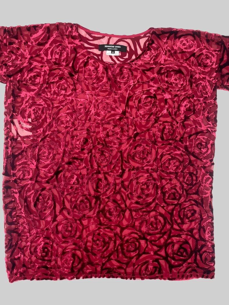 Junya Watanabe Junya Watanabe Velvet Rose Hollow Out Top Size L / US 10 / IT 46 - 6 Thumbnail