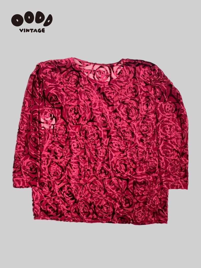 Junya Watanabe Junya Watanabe Velvet Rose Hollow Out Top Size L / US 10 / IT 46 - 2 Thumbnail