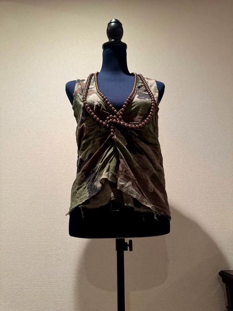 Junya Watanabe Junya Watanabe AD2003 Camo Beaded Top Size S / US 4 / IT 40 - 3 Thumbnail