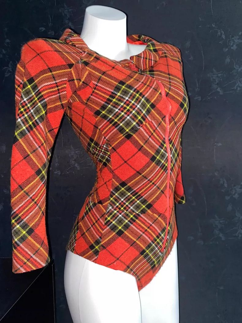 Junya Watanabe Junya Watanabe Red Tartan Vintage Bodysuit Size S / US 4 / IT 40 - 4 Thumbnail