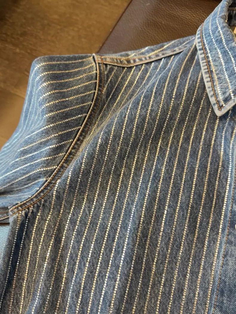 Alexander Wang Alexander Wang Denim Jacket with Diamonds Size XS / US 0-2 / IT 36-38 - 3 Thumbnail