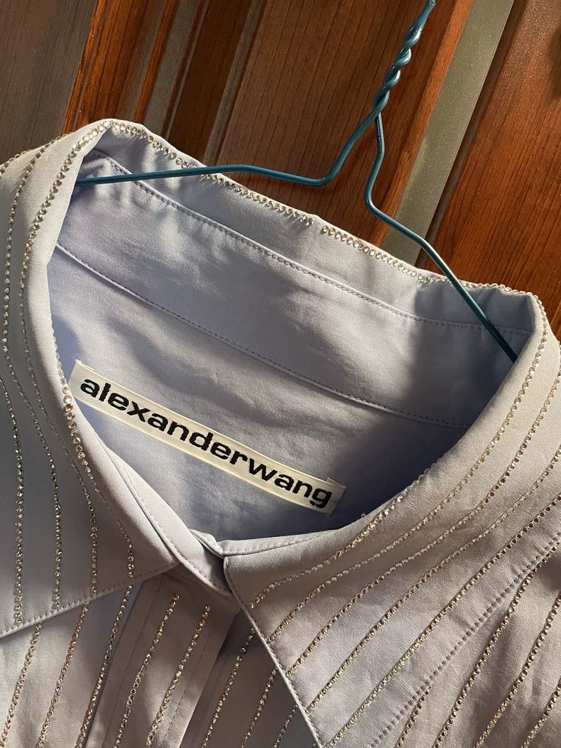 Alexander Wang Alexanderwang Crystal Embellished Long Sleeve Shirt Size S / US 4 / IT 40 - 3 Thumbnail