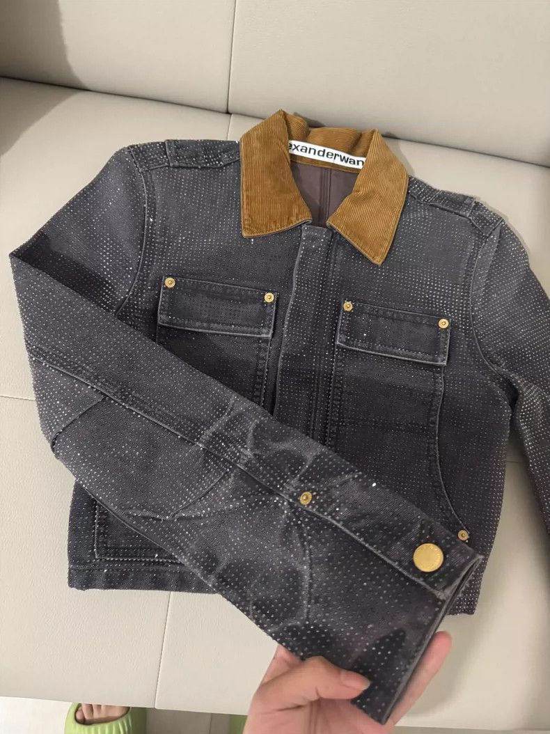 Alexander Wang Alexander Wang Crystal Studded Denim Jacket Size M / US 6-8 / IT 42-44 - 2 Thumbnail