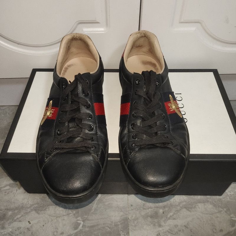 Gucci Gucci Ace Bee Embroidered Sneakers for Men 0079 Size US 8 / EU 41 - 2 Thumbnail