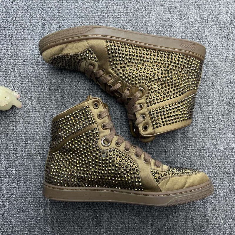 Gucci Gucci Green Studded High-Top Sneakers 0079 Size US 5.5 / EU 38 - 4 Thumbnail