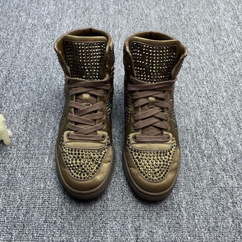 Gucci Gucci Green Studded High-Top Sneakers 0079 Size US 5.5 / EU 38 - 2 Thumbnail