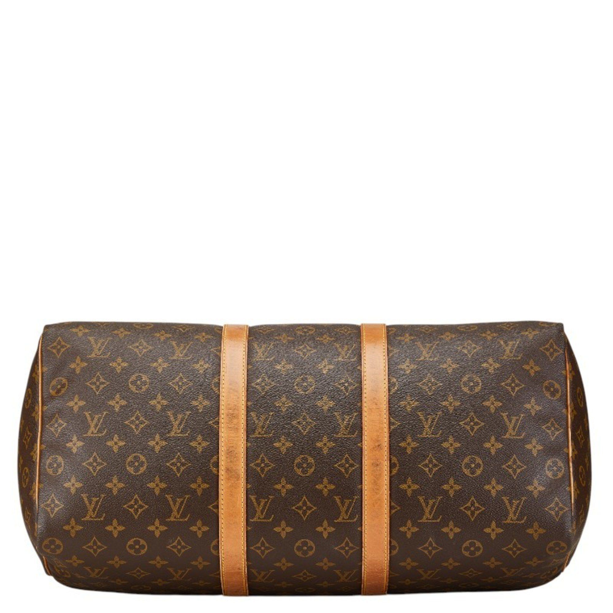 Louis Vuitton Monogram Keepall 50 Boston Bag M41426 Brown PVC Leather Women's LOUIS VUITTON
