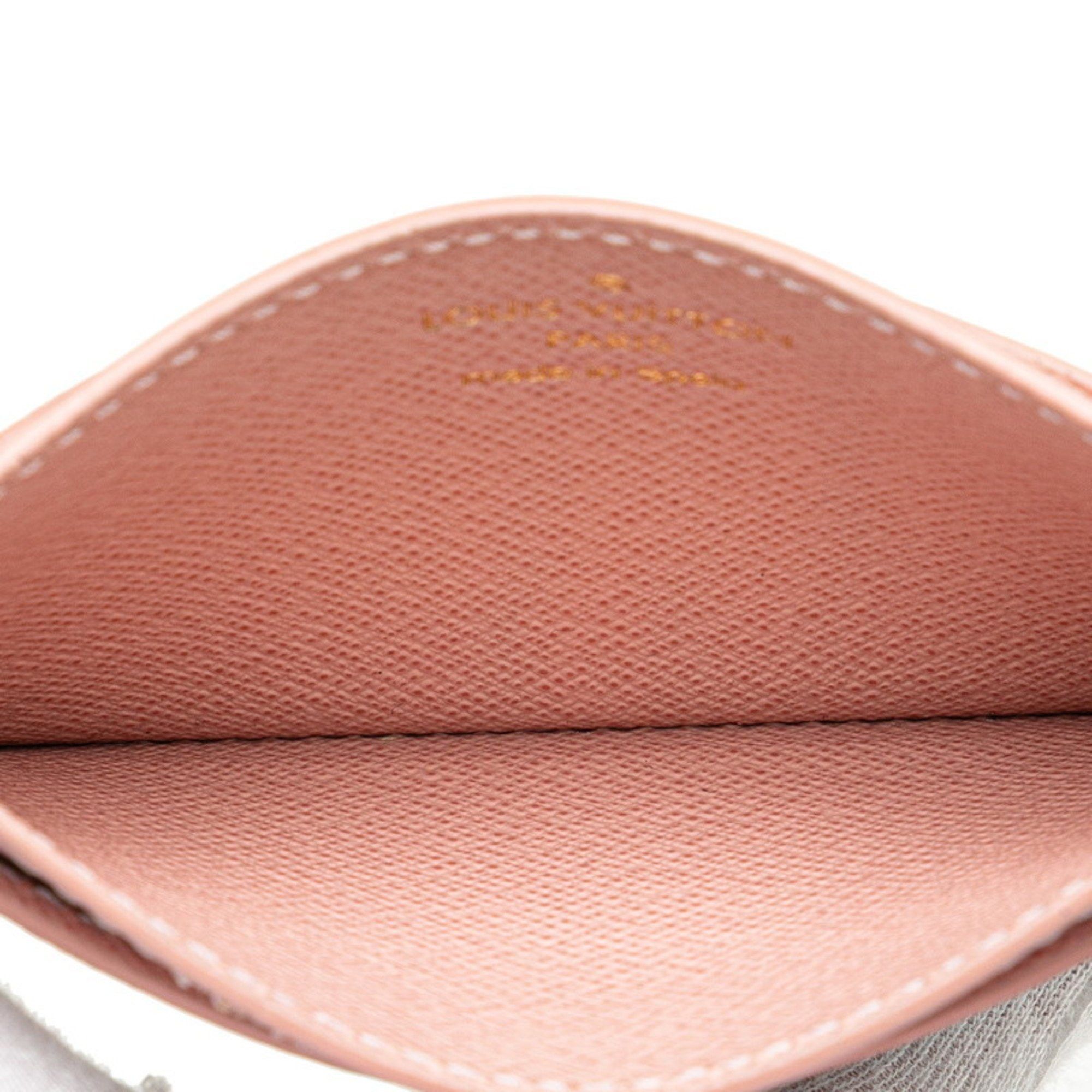 Louis Vuitton Louis Vuitton Damier Porte Carte Sample Studs Card Case N60248 Brown Pink PVC Leather Women's LOUIS VUITTON Size ONE SIZE - 6 Thumbnail