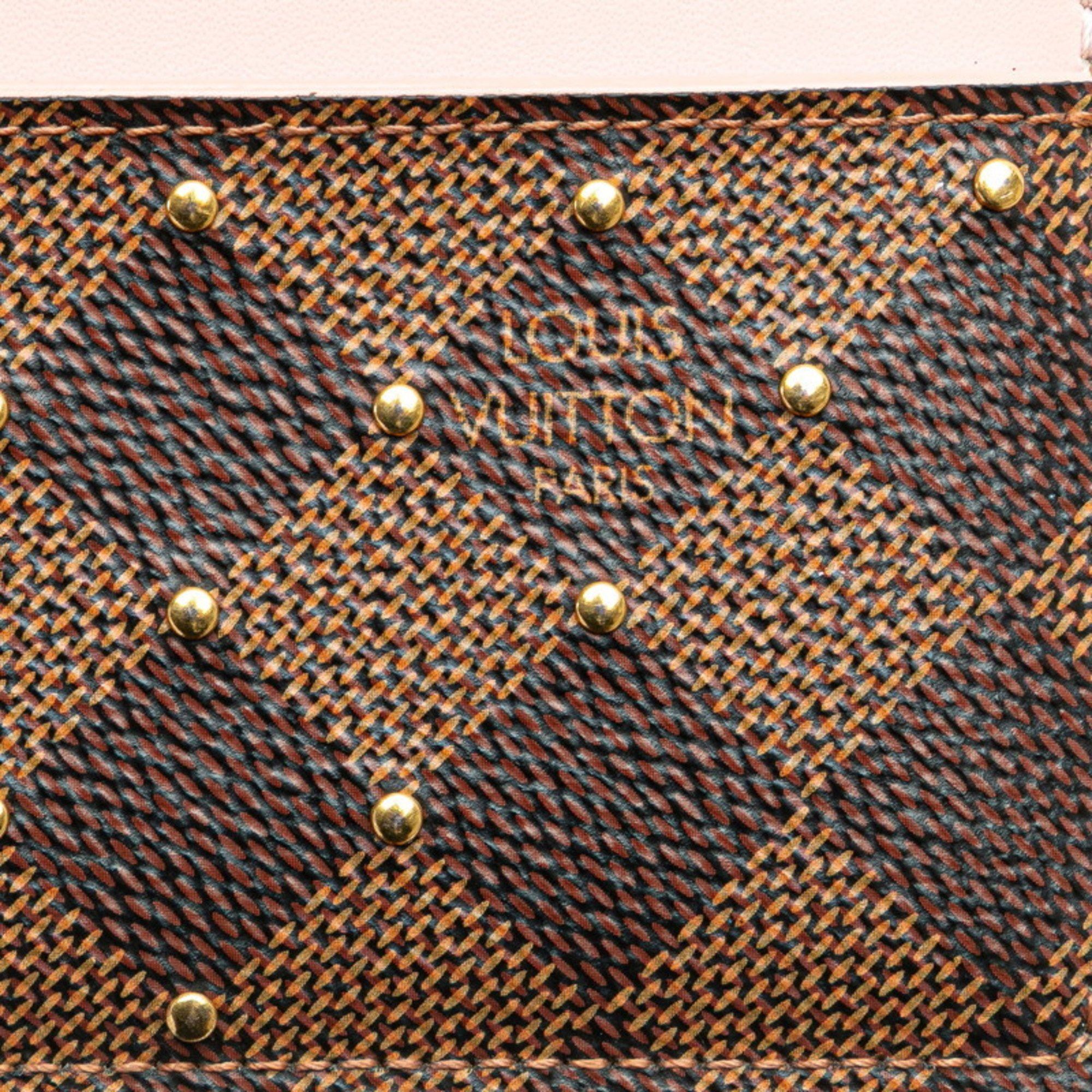 Louis Vuitton Louis Vuitton Damier Porte Carte Sample Studs Card Case N60248 Brown Pink PVC Leather Women's LOUIS VUITTON Size ONE SIZE - 7 Thumbnail