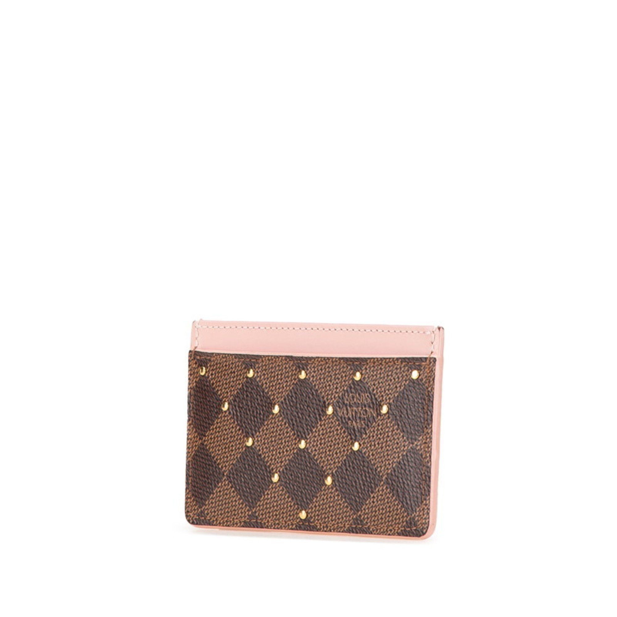 Louis Vuitton Louis Vuitton Damier Porte Carte Sample Studs Card Case N60248 Brown Pink PVC Leather Women's LOUIS VUITTON Size ONE SIZE - 2 Thumbnail
