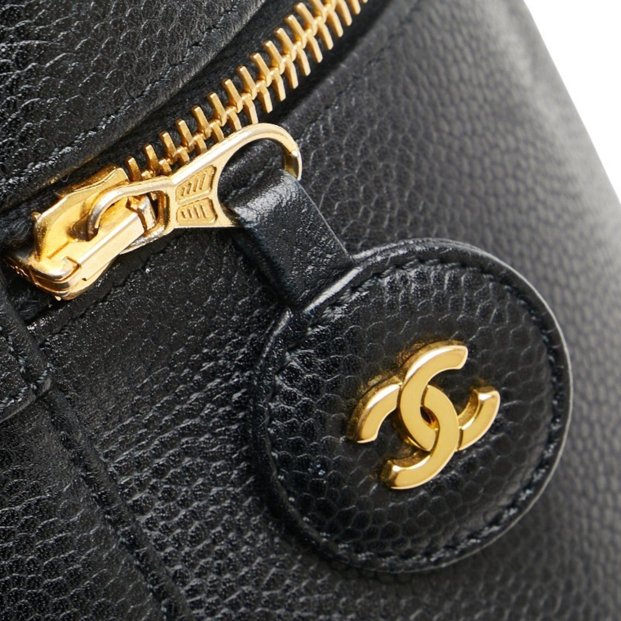 Chanel Chanel Coco Mark Vanity Bag A01998 Black Caviar Skin Women's CHANEL Size ONE SIZE - 10 Thumbnail