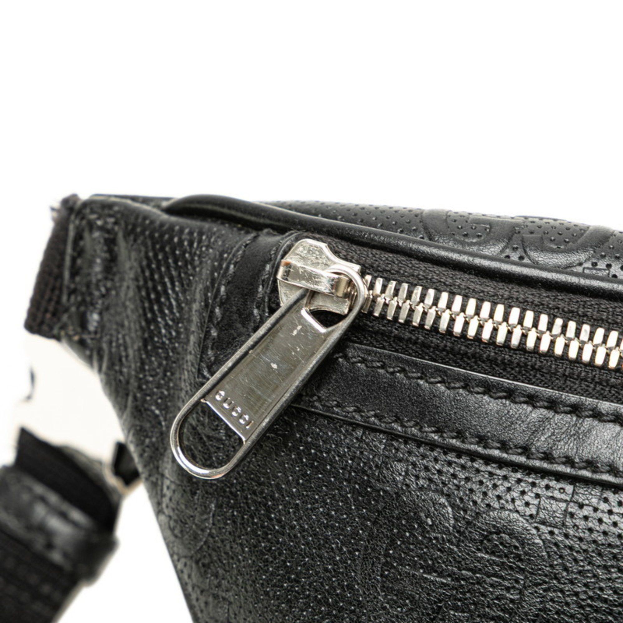 Gucci Gucci GG embossed belt bag, waist body bag 658582, black leather, women's. Size ONE SIZE - 6 Thumbnail