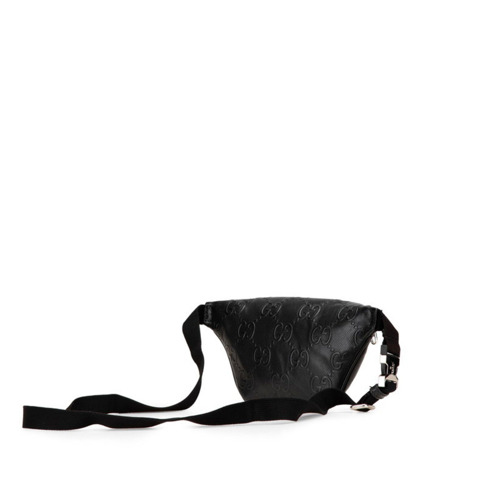 Gucci Gucci GG embossed belt bag, waist body bag 658582, black leather, women's. Size ONE SIZE - 2 Thumbnail