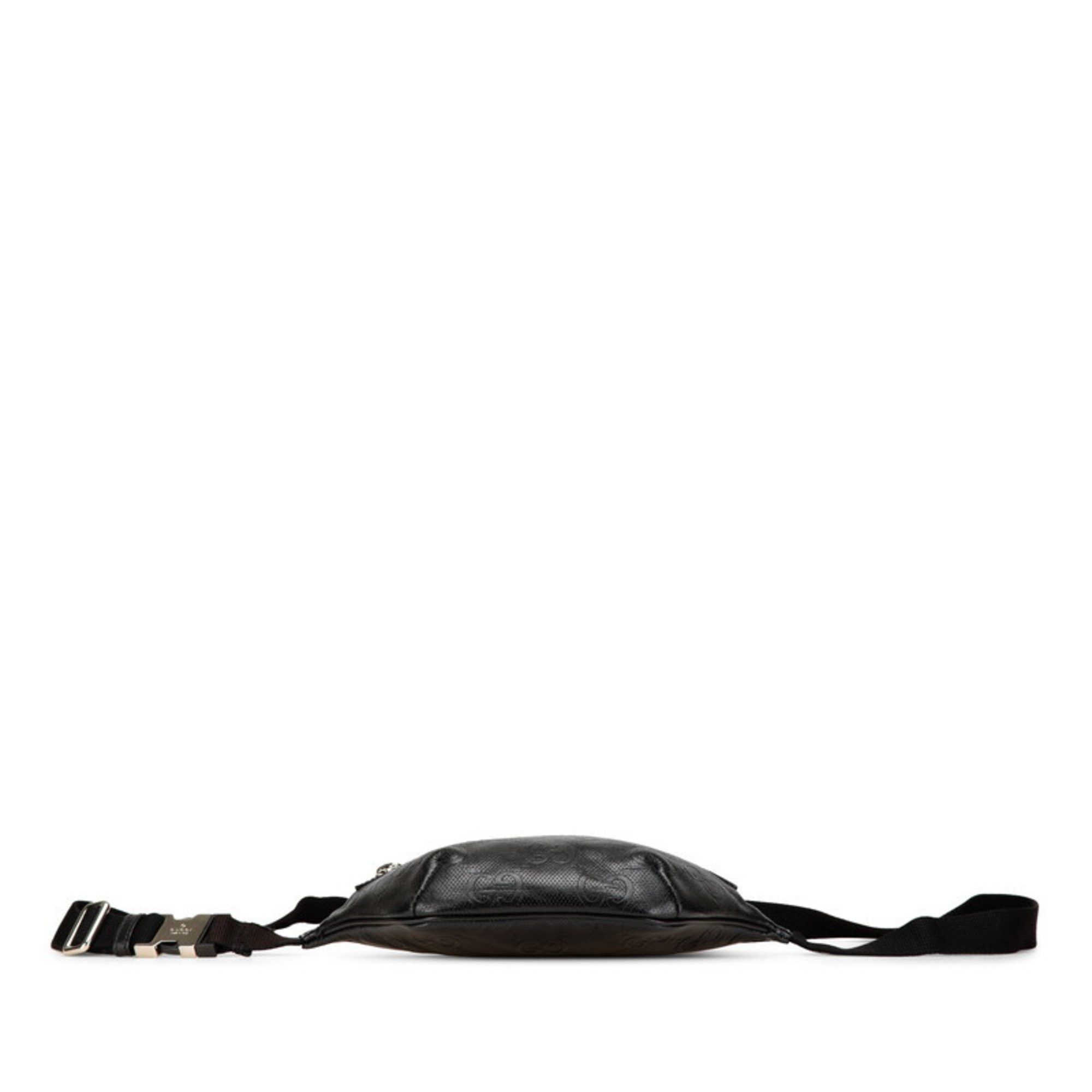 Gucci Gucci GG embossed belt bag, waist body bag 658582, black leather, women's. Size ONE SIZE - 3 Thumbnail