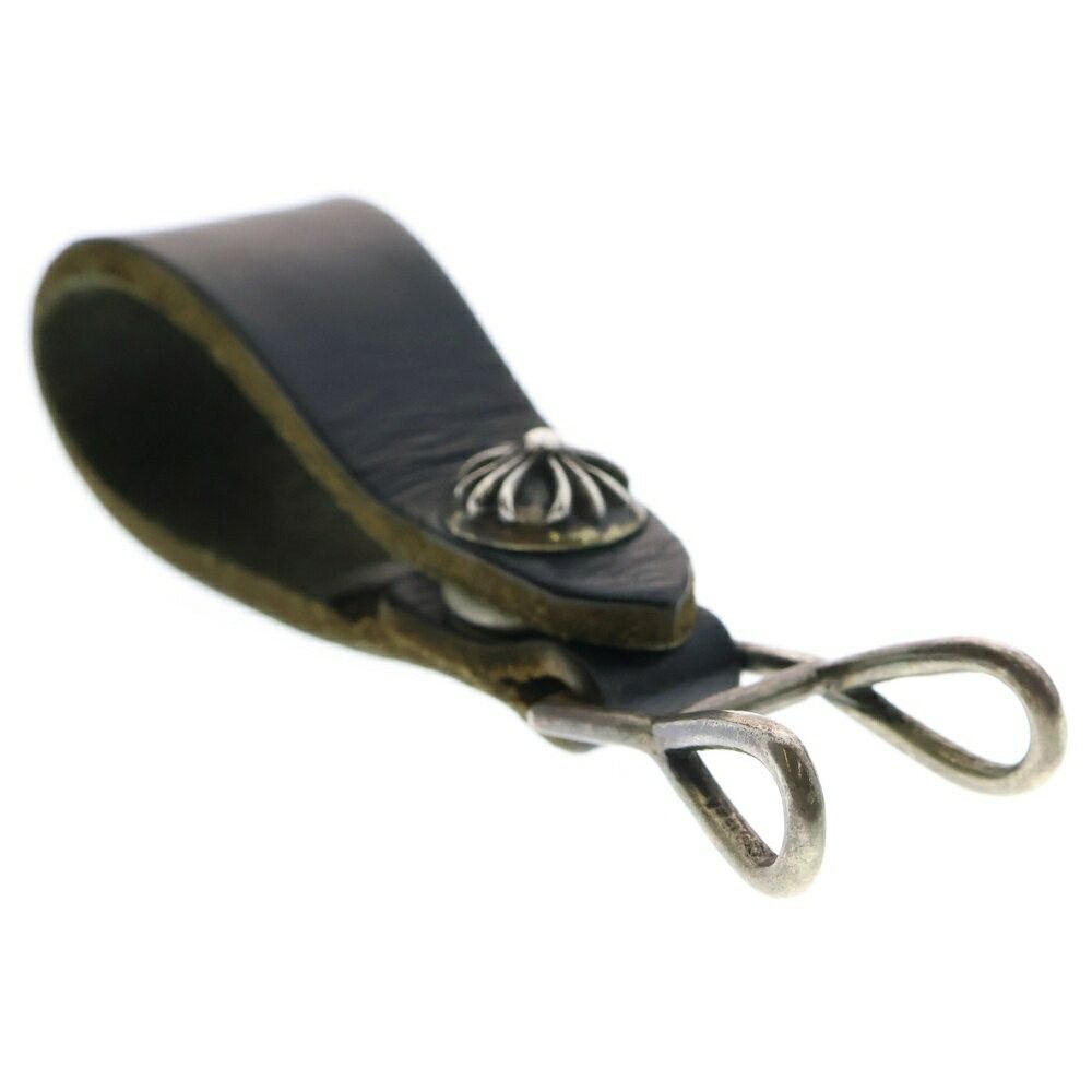 Chrome Hearts Belt Loop Cross Ball Button Leather Silverblack