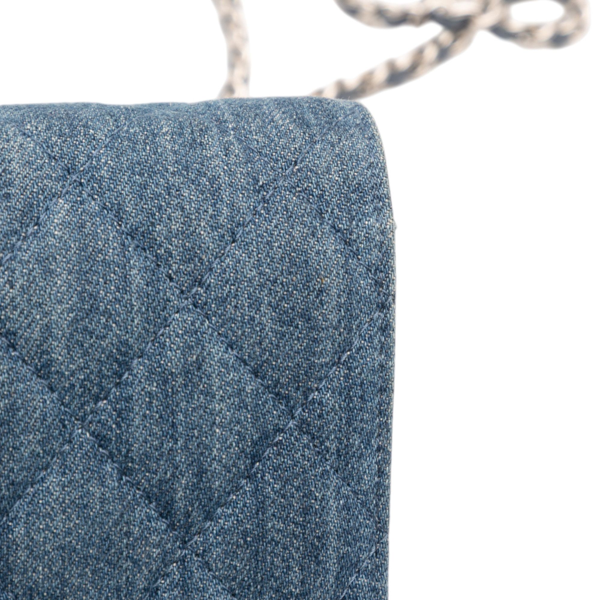 Chanel Chanel Quilted Denim Camellia Charms Wallet On Chain Size ONE SIZE - 9 Thumbnail