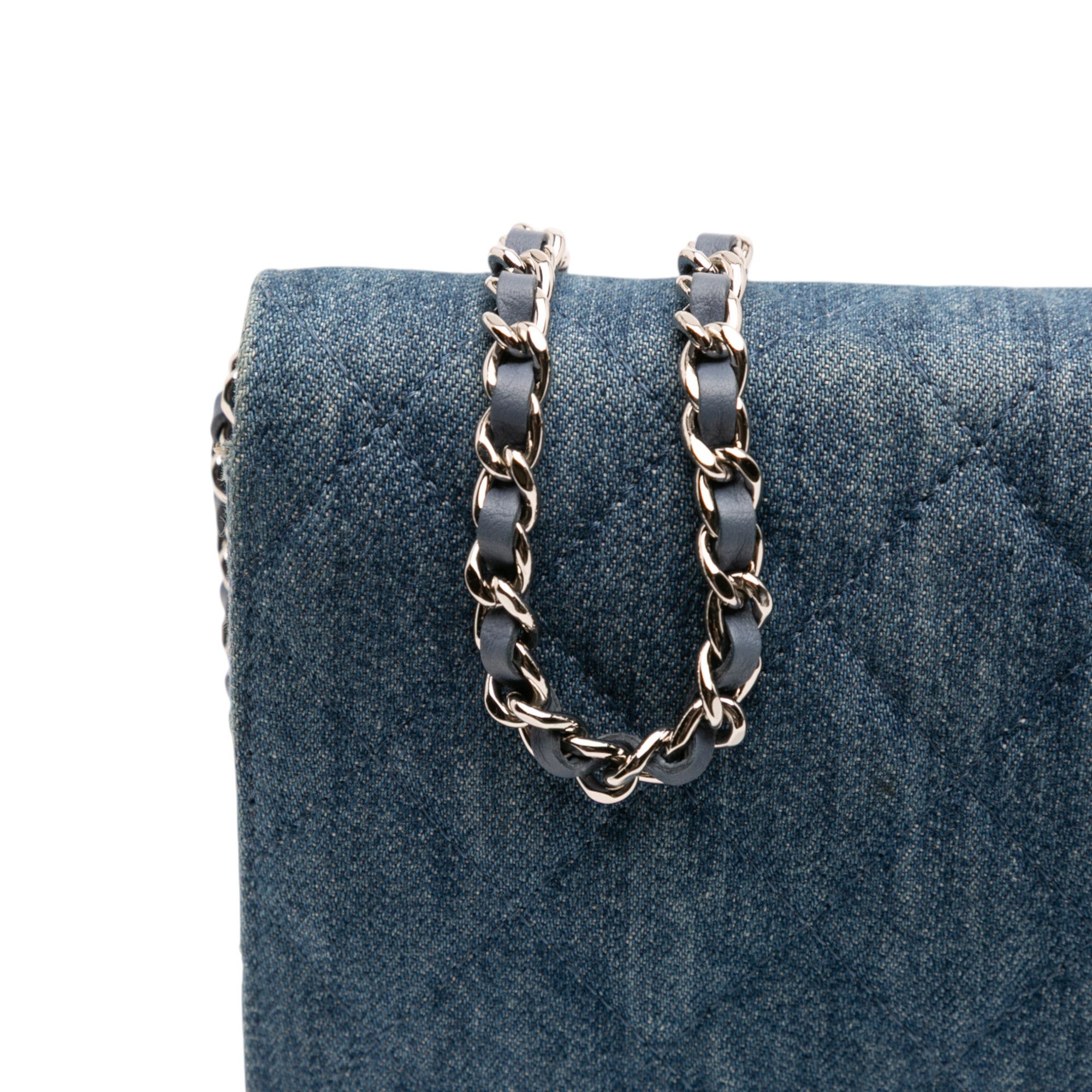 Chanel Chanel Quilted Denim Camellia Charms Wallet On Chain Size ONE SIZE - 11 Thumbnail