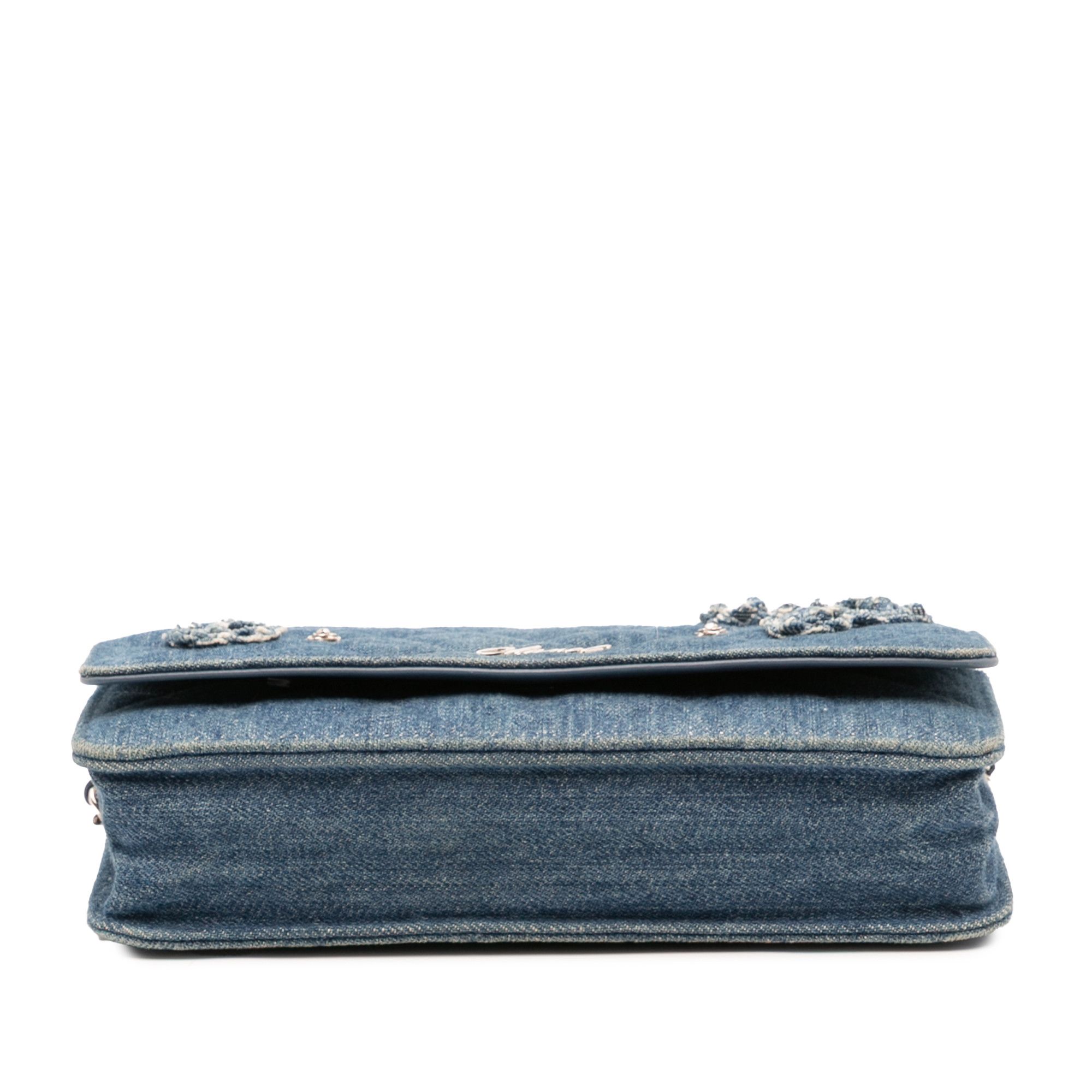 Chanel Chanel Quilted Denim Camellia Charms Wallet On Chain Size ONE SIZE - 3 Thumbnail