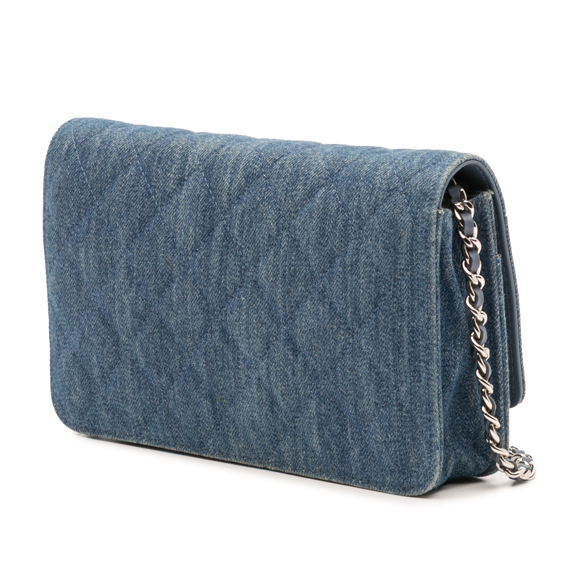 Chanel Chanel Quilted Denim Camellia Charms Wallet On Chain Size ONE SIZE - 2 Thumbnail