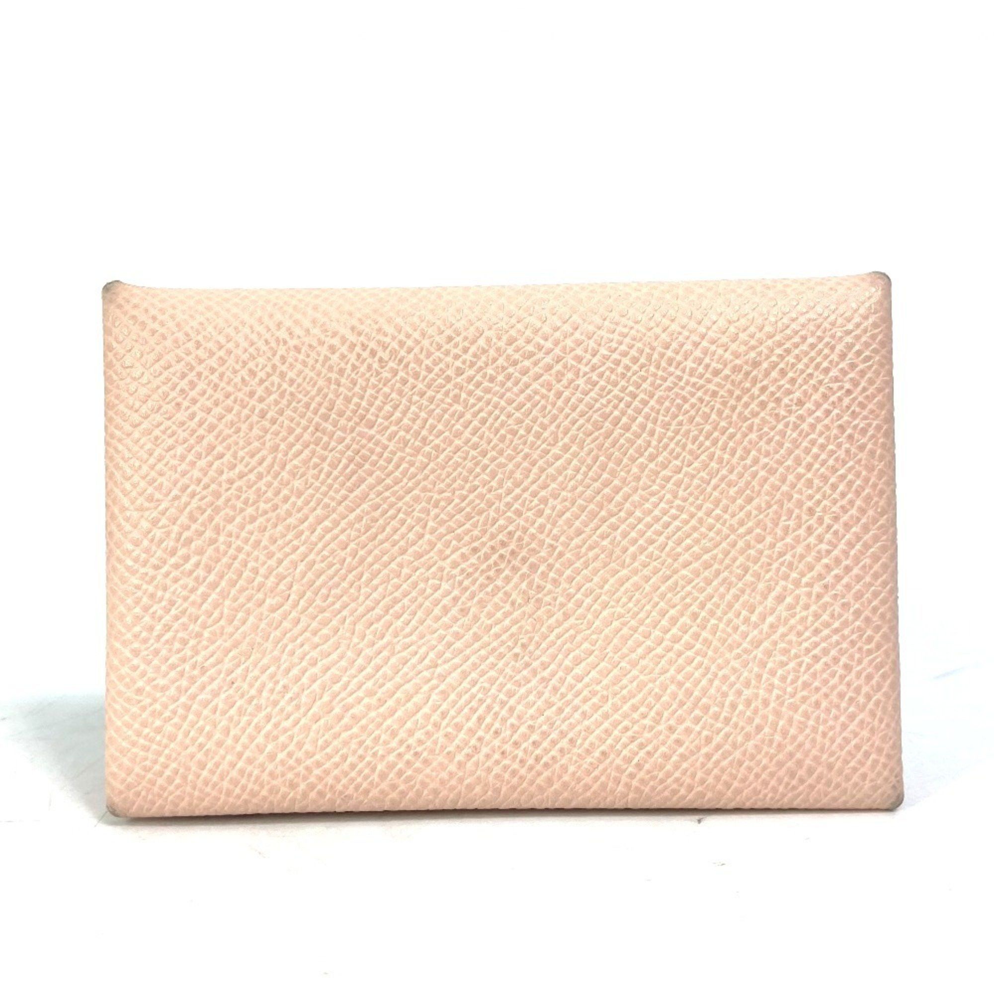 Hermes HERMES Hermès Two-tone Calvi Verso Business Card Case, Bifold, Pass Epson, Women's, Pink Size ONE SIZE - 2 Thumbnail
