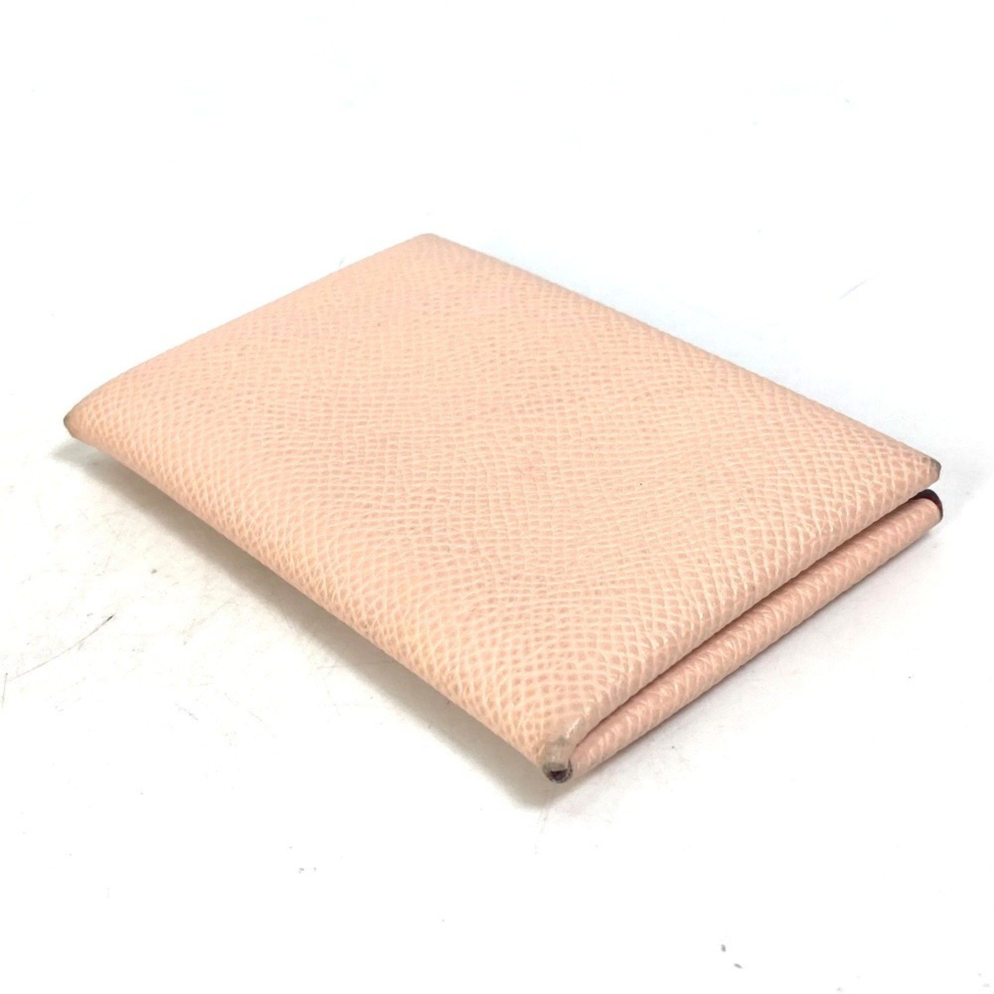 Hermes HERMES Hermès Two-tone Calvi Verso Business Card Case, Bifold, Pass Epson, Women's, Pink Size ONE SIZE - 4 Thumbnail