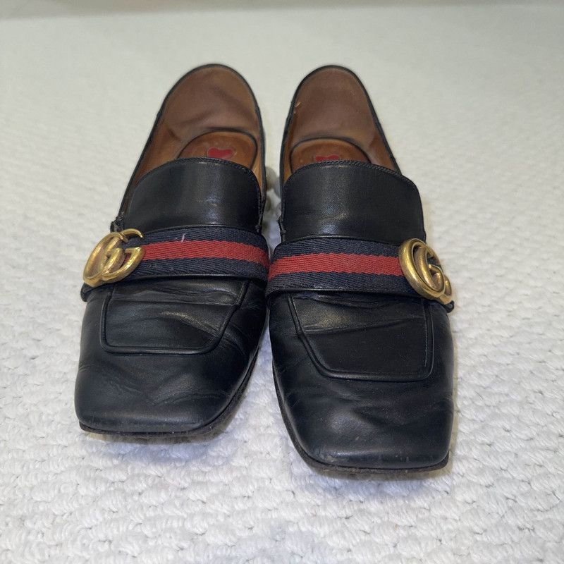 Gucci Gucci Pearl Mary Jane Shoes in Black 0079 Size US 7.5 / EU 40-41 - 2 Thumbnail