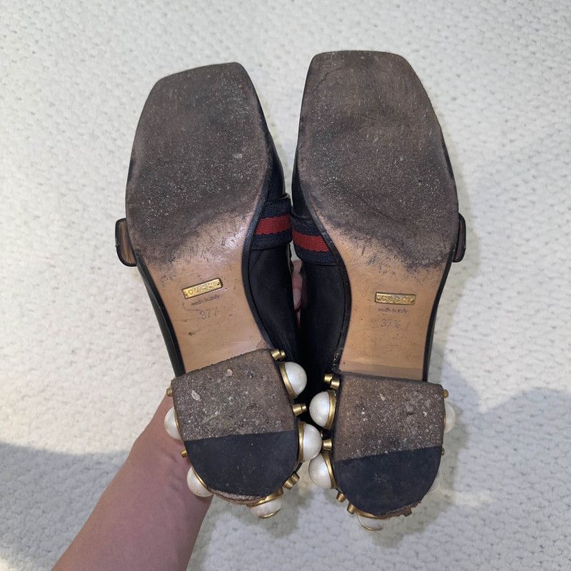 Gucci Gucci Pearl Mary Jane Shoes in Black 0079 Size US 7.5 / EU 40-41 - 4 Thumbnail