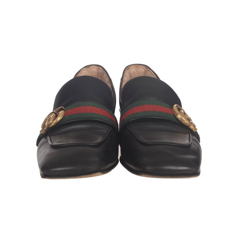 Gucci Gucci Leather Mid-Heel Loafer Black 0079 Size US 8.5 / EU 41-42 - 2 Thumbnail