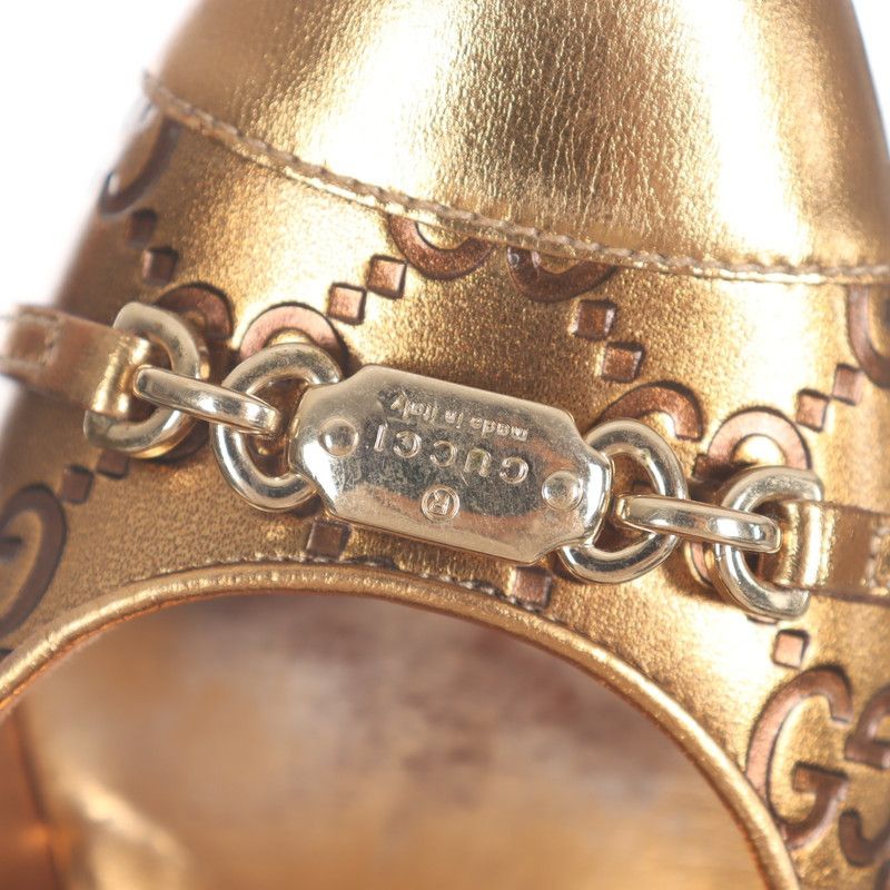 Gucci Gucci Gold High Heel Shoes 0079 Size US 6.5 / EU 39-40 - 8 Thumbnail