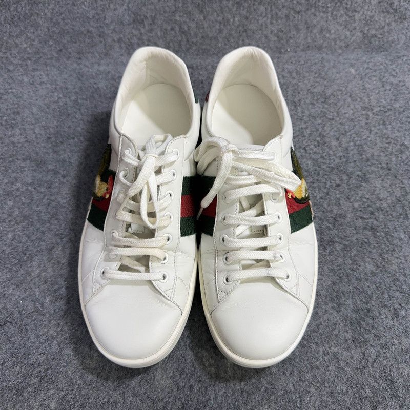 Gucci Gucci White Sporty Sneaker with Rooster Embroidery 0079 Size US 9 / EU 42 - 2 Thumbnail