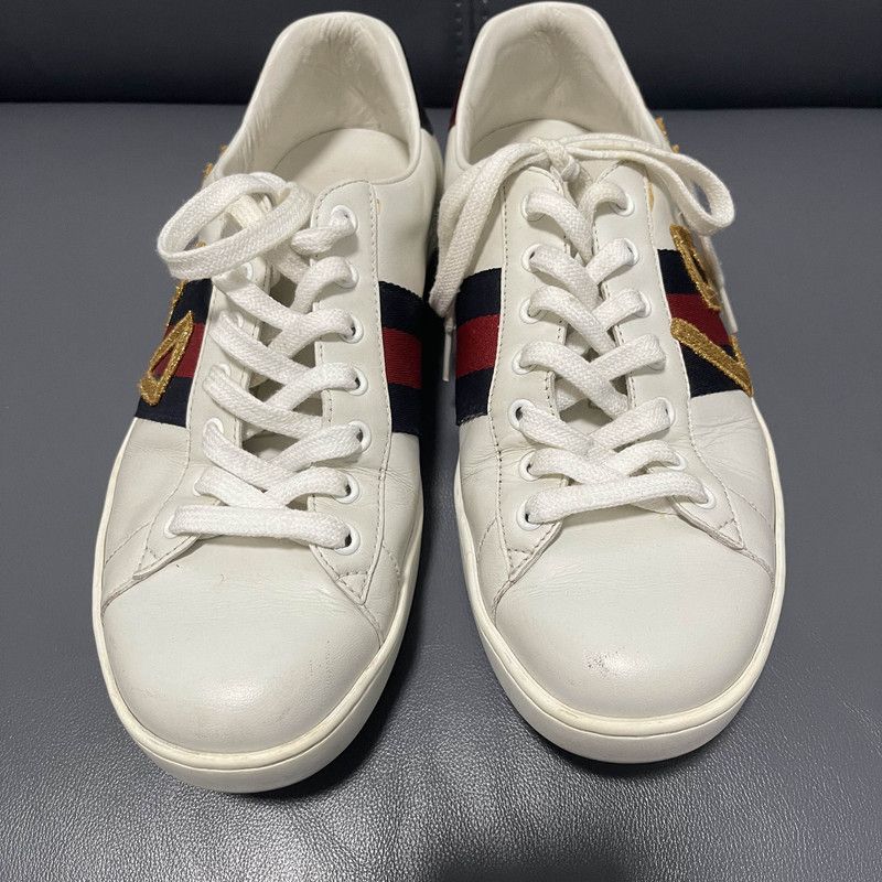 Gucci Gucci Ace Love Embroidered Sneakers 0079 Size US 9.5 / EU 42-43 - 2 Thumbnail