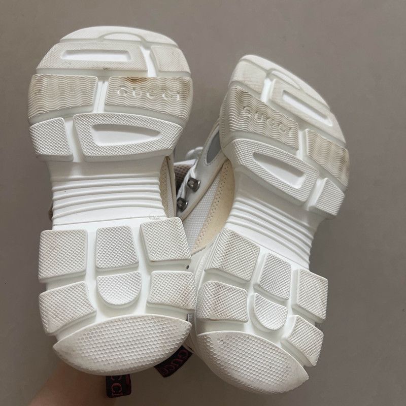 Gucci Gucci Flashtrek Low-Top Dad Sneakers - White Gray 0079 Size US 6.5 / EU 39-40 - 4 Thumbnail