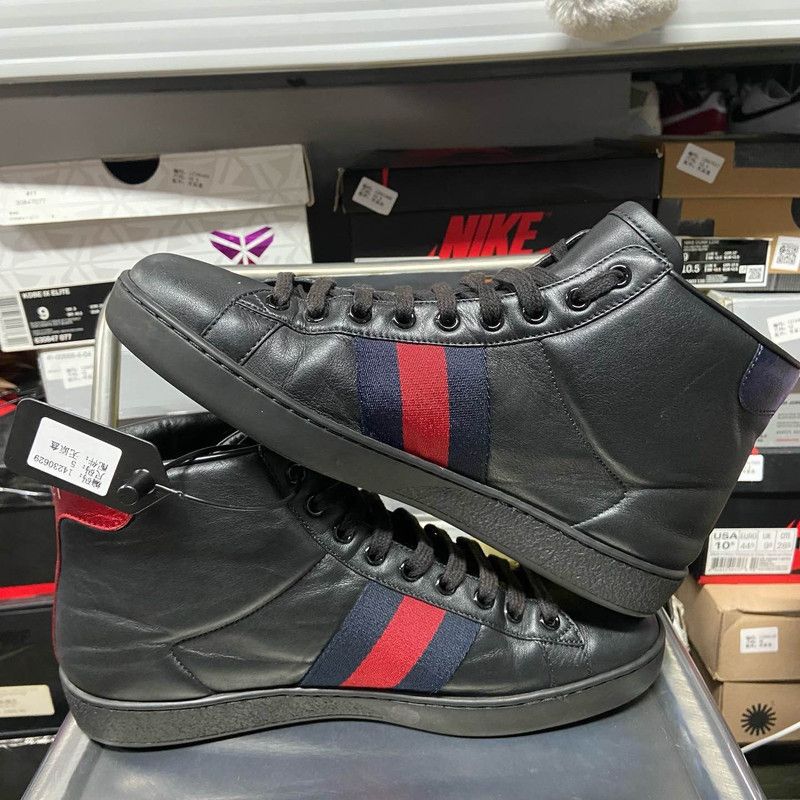 Gucci Gucci High-Top Leather Fashion Sneakers for Men 0079 Size US 6.5 / EU 39-40 - 6 Thumbnail