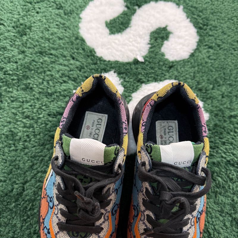Gucci Gucci Rhyton Canvas Colorful Low Top Sneakers 0079 Size US 5.5 / EU 38 - 8 Thumbnail