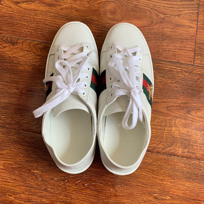 Gucci Gucci Ace Leather Bee Low-Top Sneakers 0079 Size US 6.5 / EU 39-40 - 7 Thumbnail
