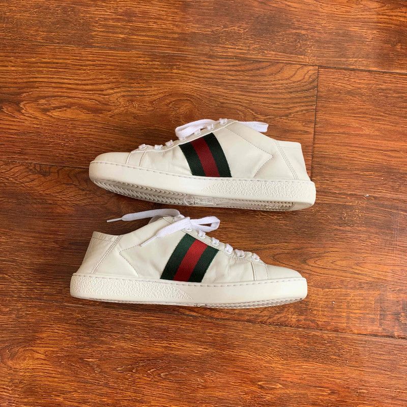 Gucci Gucci Ace Leather Bee Low-Top Sneakers 0079 Size US 6.5 / EU 39-40 - 2 Thumbnail