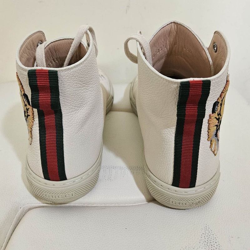 Gucci Gucci High-Top Leather Sneakers with Tiger Design 0079 Size US 8.5 / EU 41-42 - 3 Thumbnail