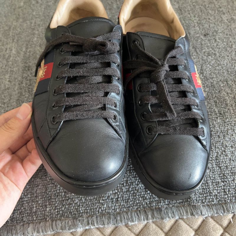 Gucci Gucci Ace Black Bee Embroidery Sneakers 0079 Size US 8.5 / EU 41-42 - 6 Thumbnail