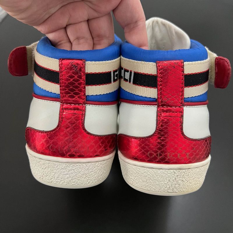 Gucci Gucci Ace Striped High-Top Fashion Sneakers for Men 0079 Size US 8 / EU 41 - 7 Thumbnail