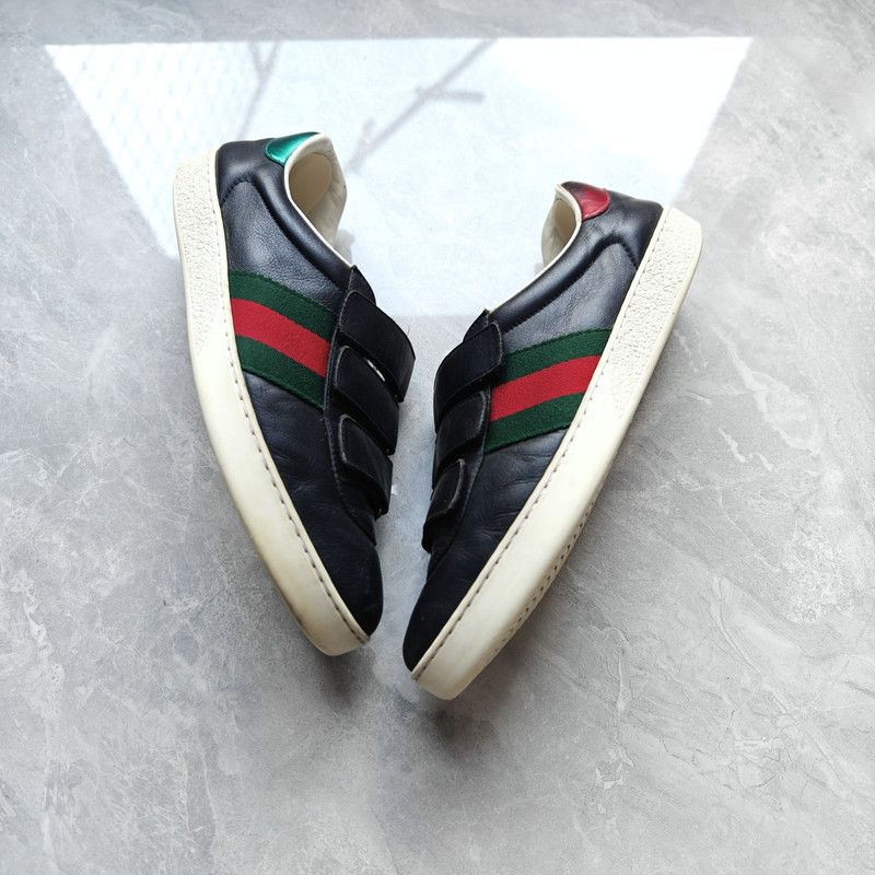 Gucci Gucci Ace Black Velcro Sneakers for Men 0079 Size US 8 / EU 41 - 9 Thumbnail
