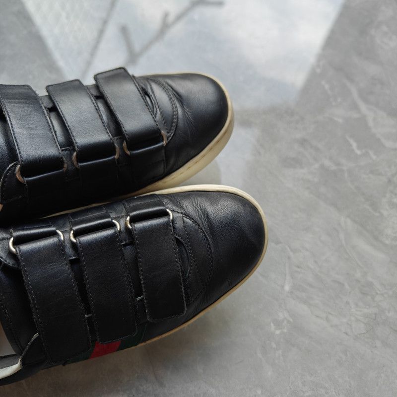 Gucci Gucci Ace Black Velcro Sneakers for Men 0079 Size US 8 / EU 41 - 6 Thumbnail
